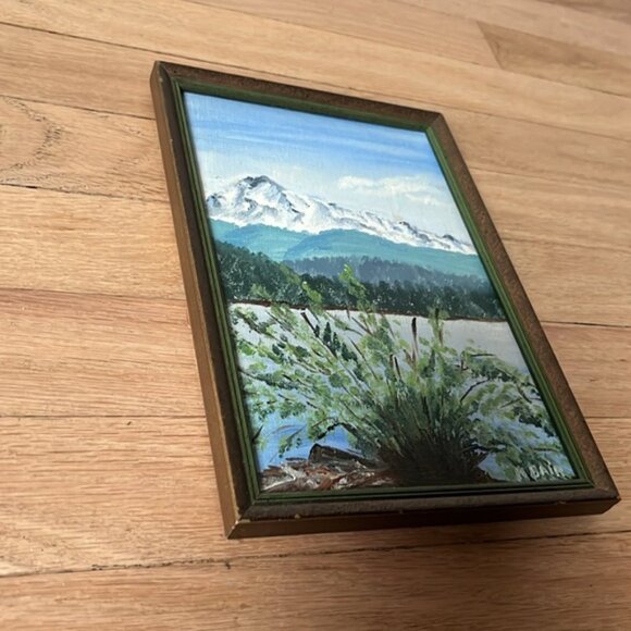 Framed Landscape Painting Hand Painted 6.5” x 9.5” - Picture 4 of 6